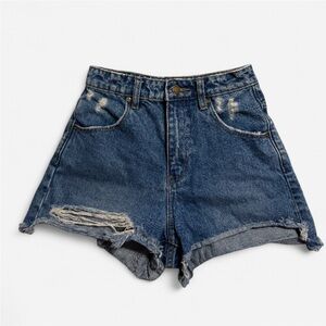 ROLLA'S Distressed High Waisted Jean Shorts